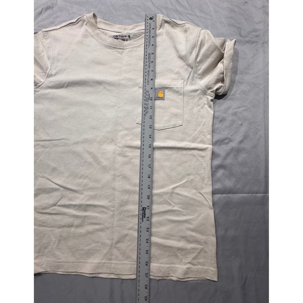 Carhartt Rosie the Riveter Pocket T-Shirt Cream Loose Fit Small S Womens Graphic - Picture 7 of 7